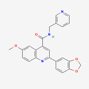 molecular formula C24H19N3O4 B6049958 2-(1,3-benzodioxol-5-yl)-6-methoxy-N-(3-pyridinylmethyl)-4-quinolinecarboxamide 