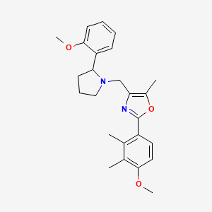 molecular formula C25H30N2O3 B6049963 2-(4-methoxy-2,3-dimethylphenyl)-4-{[2-(2-methoxyphenyl)-1-pyrrolidinyl]methyl}-5-methyl-1,3-oxazole 