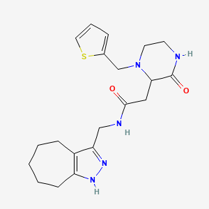 N-(1,4,5,6,7,8-hexahydrocyclohepta[c]pyrazol-3-ylmethyl)-2-[3-oxo-1-(2-thienylmethyl)-2-piperazinyl]acetamide