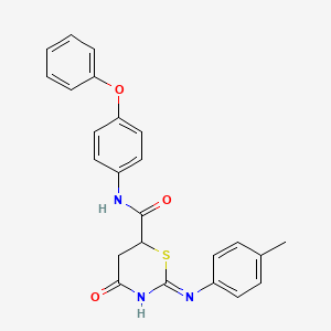molecular formula C24H21N3O3S B6049970 2-[(4-methylphenyl)amino]-4-oxo-N-(4-phenoxyphenyl)-5,6-dihydro-4H-1,3-thiazine-6-carboxamide 