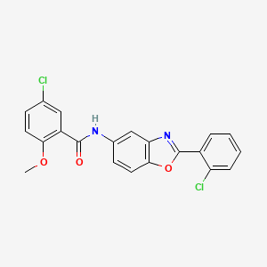5-chloro-N-[2-(2-chlorophenyl)-1,3-benzoxazol-5-yl]-2-methoxybenzamide