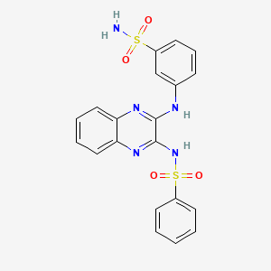 molecular formula C20H17N5O4S2 B6049998 3-({3-[(phenylsulfonyl)amino]-2-quinoxalinyl}amino)benzenesulfonamide 