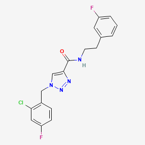 molecular formula C18H15ClF2N4O B6050005 1-(2-chloro-4-fluorobenzyl)-N-[2-(3-fluorophenyl)ethyl]-1H-1,2,3-triazole-4-carboxamide 