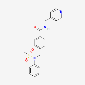 molecular formula C21H21N3O3S B6050028 4-{[(methylsulfonyl)(phenyl)amino]methyl}-N-(4-pyridinylmethyl)benzamide 