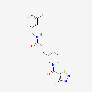 molecular formula C20H26N4O3S B6050069 N-(3-methoxybenzyl)-3-{1-[(4-methyl-1,2,3-thiadiazol-5-yl)carbonyl]-3-piperidinyl}propanamide 