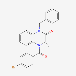 molecular formula C24H21BrN2O2 B6050077 1-benzyl-4-(4-bromobenzoyl)-3,3-dimethyl-3,4-dihydro-2(1H)-quinoxalinone 