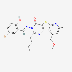 molecular formula C23H23BrN4O3S B6050080 3-[(5-bromo-2-hydroxybenzylidene)amino]-2-butyl-9-(methoxymethyl)-7-methylpyrido[3',2':4,5]thieno[3,2-d]pyrimidin-4(3H)-one 