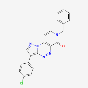molecular formula C21H14ClN5O B6050084 7-benzyl-3-(4-chlorophenyl)pyrazolo[5,1-c]pyrido[4,3-e][1,2,4]triazin-6(7H)-one 
