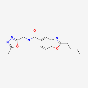 molecular formula C17H20N4O3 B6050095 2-butyl-N-methyl-N-[(5-methyl-1,3,4-oxadiazol-2-yl)methyl]-1,3-benzoxazole-5-carboxamide 