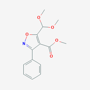 molecular formula C14H15NO5 B060501 Methyl 5-(dimethoxymethyl)-3-phenyl-1,2-oxazole-4-carboxylate CAS No. 161126-42-7