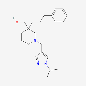 molecular formula C22H33N3O B6050111 [1-[(1-isopropyl-1H-pyrazol-4-yl)methyl]-3-(3-phenylpropyl)-3-piperidinyl]methanol 