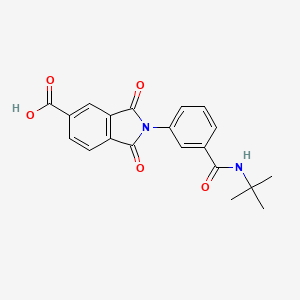molecular formula C20H18N2O5 B6050119 2-{3-[(tert-butylamino)carbonyl]phenyl}-1,3-dioxo-5-isoindolinecarboxylic acid 