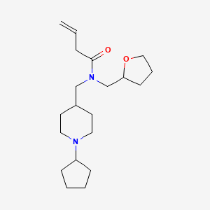 molecular formula C20H34N2O2 B6050136 N-[(1-cyclopentyl-4-piperidinyl)methyl]-N-(tetrahydro-2-furanylmethyl)-3-butenamide 