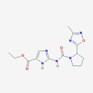 ethyl 2-({[2-(3-methyl-1,2,4-oxadiazol-5-yl)pyrrolidin-1-yl]carbonyl}amino)-1H-imidazole-5-carboxylate