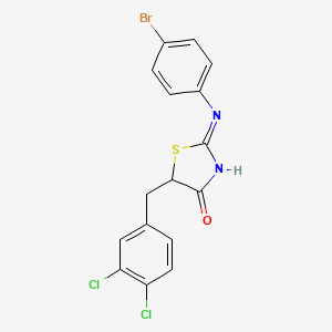 molecular formula C16H11BrCl2N2OS B6050180 2-[(4-bromophenyl)imino]-5-(3,4-dichlorobenzyl)-1,3-thiazolidin-4-one CAS No. 303093-50-7