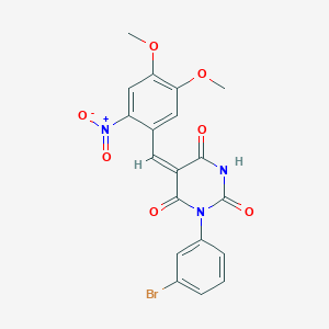 1-(3-bromophenyl)-5-(4,5-dimethoxy-2-nitrobenzylidene)-2,4,6(1H,3H,5H)-pyrimidinetrione