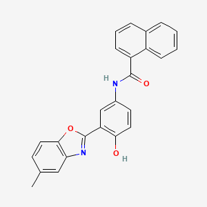 molecular formula C25H18N2O3 B6050185 N-[4-hydroxy-3-(5-methyl-1,3-benzoxazol-2-yl)phenyl]-1-naphthamide 