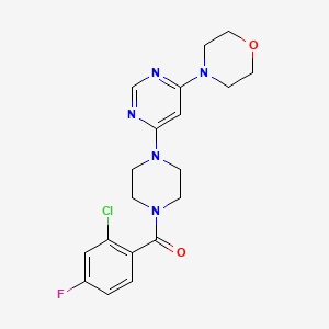 molecular formula C19H21ClFN5O2 B6050195 4-{6-[4-(2-chloro-4-fluorobenzoyl)-1-piperazinyl]-4-pyrimidinyl}morpholine 