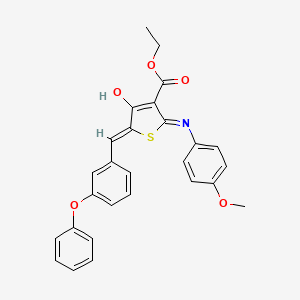 molecular formula C27H23NO5S B6050208 ethyl 2-[(4-methoxyphenyl)amino]-4-oxo-5-(3-phenoxybenzylidene)-4,5-dihydro-3-thiophenecarboxylate 
