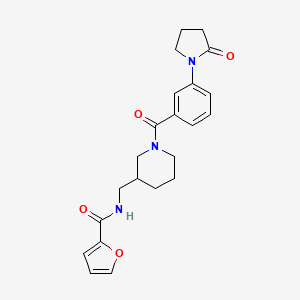 molecular formula C22H25N3O4 B6050221 N-({1-[3-(2-oxo-1-pyrrolidinyl)benzoyl]-3-piperidinyl}methyl)-2-furamide 