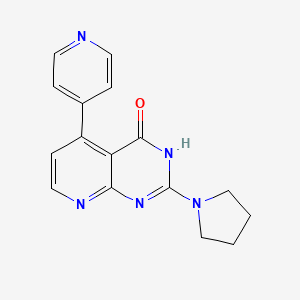 molecular formula C16H15N5O B6050227 5-(4-pyridinyl)-2-(1-pyrrolidinyl)pyrido[2,3-d]pyrimidin-4(3H)-one 