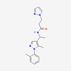 N-{1-[5-methyl-1-(2-methylphenyl)-1H-pyrazol-4-yl]ethyl}-3-(1H-pyrazol-1-yl)propanamide