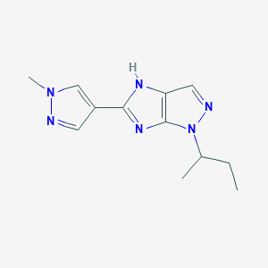 molecular formula C12H16N6 B6050243 1-sec-butyl-5-(1-methyl-1H-pyrazol-4-yl)-1,4-dihydroimidazo[4,5-c]pyrazole 