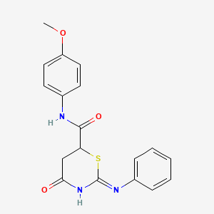 2-anilino-N-(4-methoxyphenyl)-4-oxo-5,6-dihydro-4H-1,3-thiazine-6-carboxamide