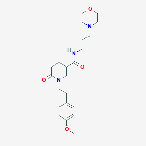 molecular formula C22H33N3O4 B6050251 1-[2-(4-methoxyphenyl)ethyl]-N-[3-(4-morpholinyl)propyl]-6-oxo-3-piperidinecarboxamide 
