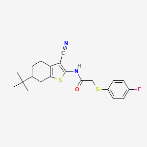 N-(6-tert-butyl-3-cyano-4,5,6,7-tetrahydro-1-benzothien-2-yl)-2-[(4-fluorophenyl)thio]acetamide