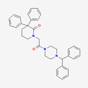 molecular formula C36H37N3O2 B605027 1-[2-(4-Benzhydrylpiperazin-1-yl)-2-oxoethyl]-3,3-diphenylpiperidin-2-one CAS No. 1219624-62-0
