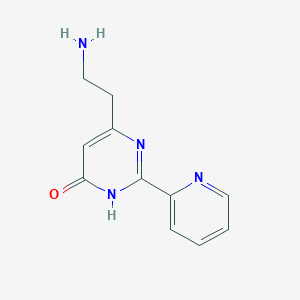 molecular formula C11H12N4O B6050273 6-(2-aminoethyl)-2-pyridin-2-ylpyrimidin-4(3H)-one 