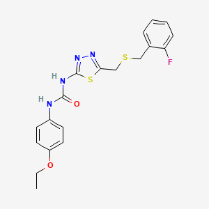molecular formula C19H19FN4O2S2 B6050287 N-(4-ethoxyphenyl)-N'-(5-{[(2-fluorobenzyl)thio]methyl}-1,3,4-thiadiazol-2-yl)urea 