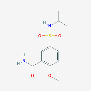 molecular formula C11H16N2O4S B6050288 5-[(isopropylamino)sulfonyl]-2-methoxybenzamide 