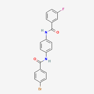 molecular formula C20H14BrFN2O2 B6050300 N-{4-[(4-bromobenzoyl)amino]phenyl}-3-fluorobenzamide 