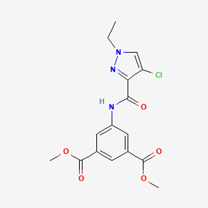 molecular formula C16H16ClN3O5 B6050307 dimethyl 5-{[(4-chloro-1-ethyl-1H-pyrazol-3-yl)carbonyl]amino}isophthalate 