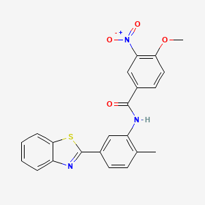 molecular formula C22H17N3O4S B6050315 N-[5-(1,3-benzothiazol-2-yl)-2-methylphenyl]-4-methoxy-3-nitrobenzamide 