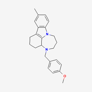 molecular formula C24H28N2O B6050324 4-(4-methoxybenzyl)-11-methyl-1,2,3,3a,4,5,6,7-octahydro[1,4]diazepino[3,2,1-jk]carbazole 