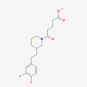 molecular formula C19H25F2NO3 B6050329 methyl 5-{3-[2-(3,4-difluorophenyl)ethyl]-1-piperidinyl}-5-oxopentanoate 