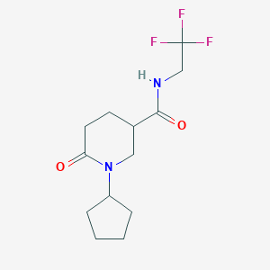 molecular formula C13H19F3N2O2 B6050331 1-cyclopentyl-6-oxo-N-(2,2,2-trifluoroethyl)-3-piperidinecarboxamide 