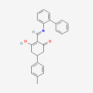 molecular formula C26H23NO2 B6050333 2-[(2-biphenylylamino)methylene]-5-(4-methylphenyl)-1,3-cyclohexanedione 