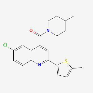 molecular formula C21H21ClN2OS B6050335 6-chloro-4-[(4-methyl-1-piperidinyl)carbonyl]-2-(5-methyl-2-thienyl)quinoline 