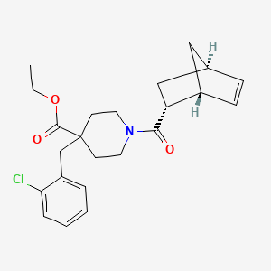 molecular formula C23H28ClNO3 B6050352 ethyl 1-[(1R*,2R*,4R*)-bicyclo[2.2.1]hept-5-en-2-ylcarbonyl]-4-(2-chlorobenzyl)-4-piperidinecarboxylate 