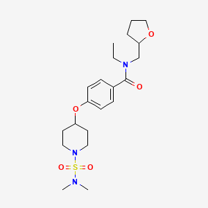 molecular formula C21H33N3O5S B6050362 4-({1-[(dimethylamino)sulfonyl]-4-piperidinyl}oxy)-N-ethyl-N-(tetrahydro-2-furanylmethyl)benzamide 