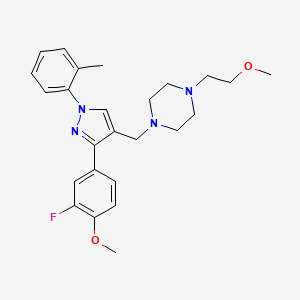 1-{[3-(3-fluoro-4-methoxyphenyl)-1-(2-methylphenyl)-1H-pyrazol-4-yl]methyl}-4-(2-methoxyethyl)piperazine