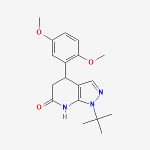 molecular formula C18H23N3O3 B6050383 1-tert-butyl-4-(2,5-dimethoxyphenyl)-1,4,5,7-tetrahydro-6H-pyrazolo[3,4-b]pyridin-6-one 
