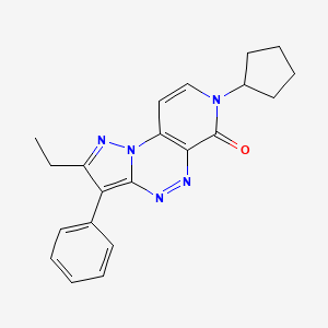 molecular formula C21H21N5O B6050397 7-cyclopentyl-2-ethyl-3-phenylpyrazolo[5,1-c]pyrido[4,3-e][1,2,4]triazin-6(7H)-one 