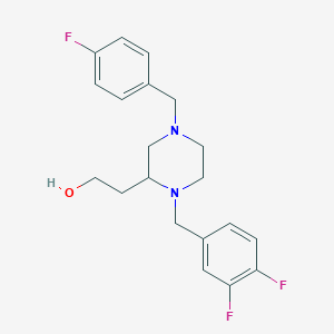 molecular formula C20H23F3N2O B6050401 2-[1-(3,4-difluorobenzyl)-4-(4-fluorobenzyl)-2-piperazinyl]ethanol 