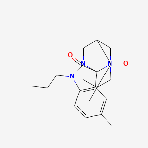 molecular formula C21H27N3O2 B6050404 5,5',7-trimethyl-1'-propyl-6H-spiro[1,3-diazatricyclo[3.3.1.1~3,7~]decane-2,3'-indole]-2',6(1'H)-dione 