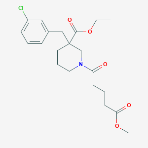 ethyl 3-(3-chlorobenzyl)-1-(5-methoxy-5-oxopentanoyl)-3-piperidinecarboxylate